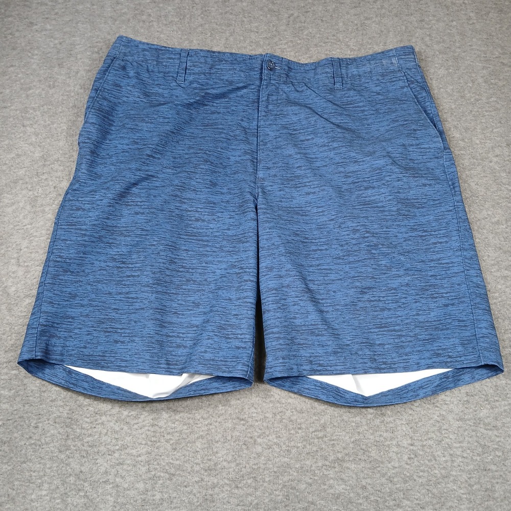 Greg Norman Golf Shorts Mens 42 Blue Heathered Tasso Elba Space Dye Stretch